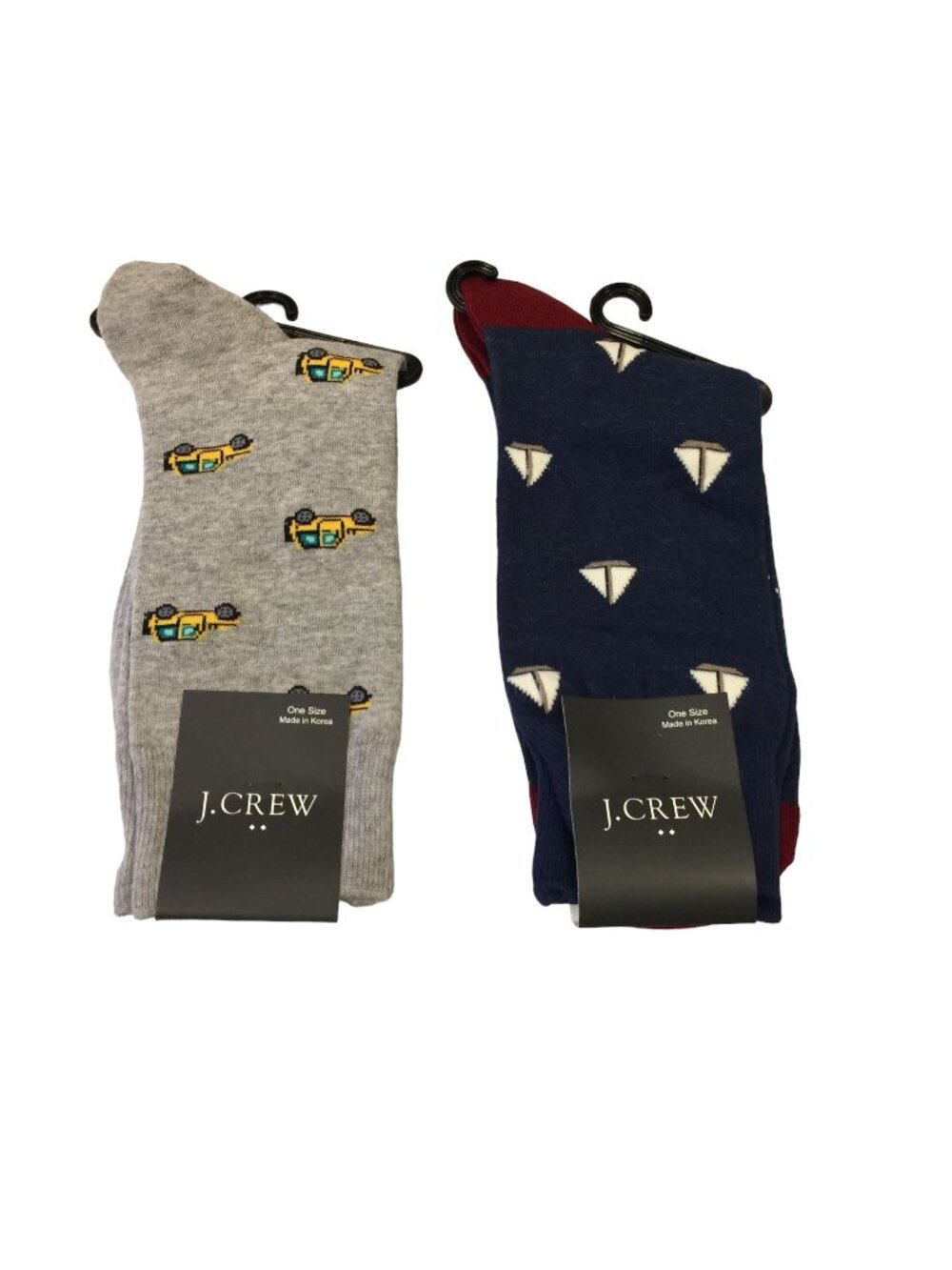 J Crew Men's Crew Socks OSFM Jeep Sailboats Set of 2